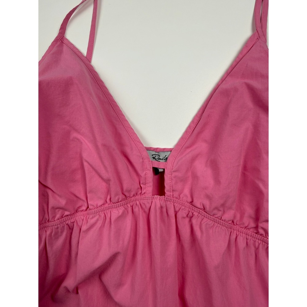 Tiered Avril Rails Hot Pink Cotton Lyocell Maxi Dress Size M Medium - Picture 11 of 11